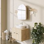 Hanah Home Armario de Baño Beige 50x45x12 cm con Espejo 70x60x2 cm Calidad Duradera